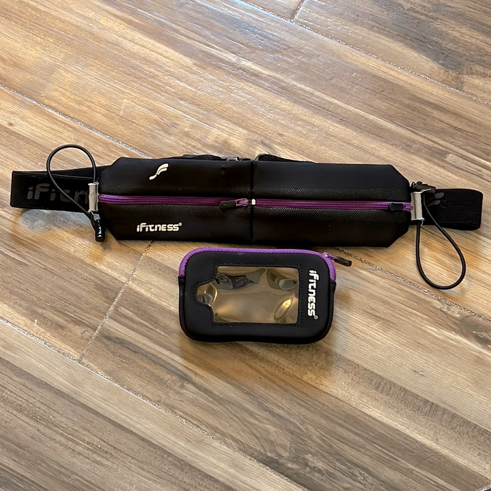 iFitness Dual Zip Pocket Athletic Belt with Phone/iPod Holder